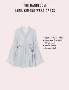 Luna Kimono Wrap Dress - Baby Blue